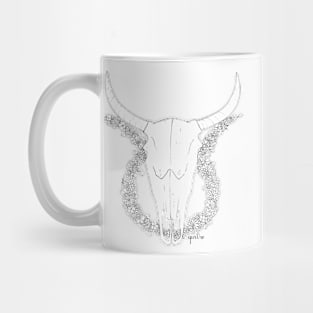 Taurus Skull - Black and White Mug